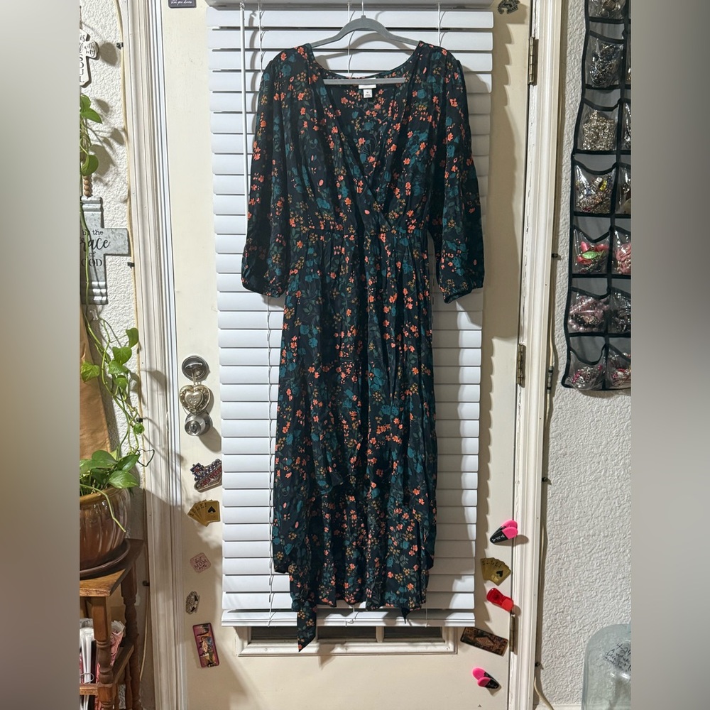 Ava & Viv Black Floral High Low Dress
